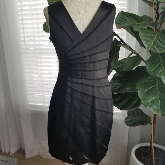 Leslie Fay layered abstract evening dress size 10 - Picture 2 of 13
